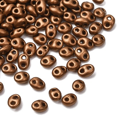 10g непрозрачные цветные стеклянные бусины, 2-луночное, овальные