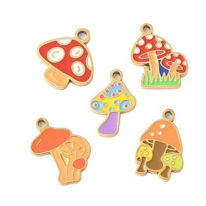 304 нержавеющей стальной эмали подвески, грибное очарование, ионное покрытие (ip), золотые