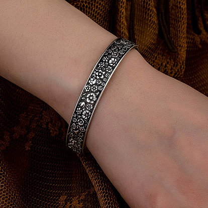 Браслеты-манжеты из сплава с цветочным узором для женщин