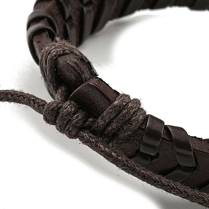 Регулируемый браслет из искусственной кожи и вощеного плетеного шнура