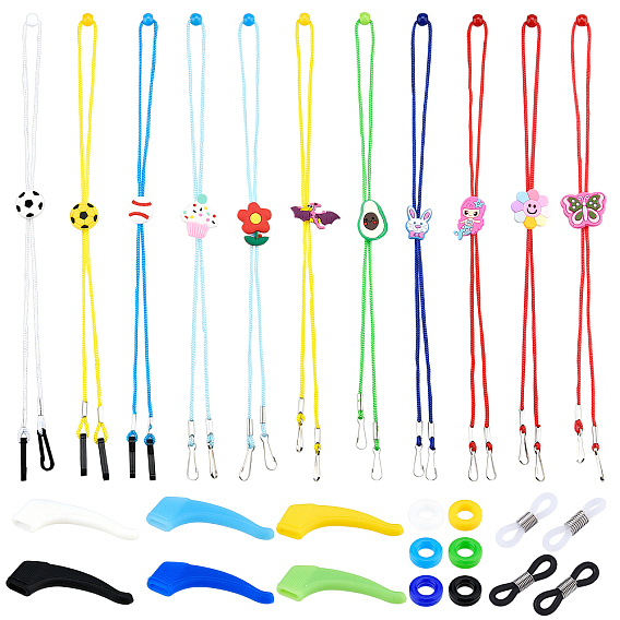 Silicone Eyeglasses Ear Grip, Anti Slip Holder, Silicone Eyeglasses Ear Grip, Eyeglass Holders, Glasses Rubber Loop Ends, Adjustable Polyester Mask Strap Extender