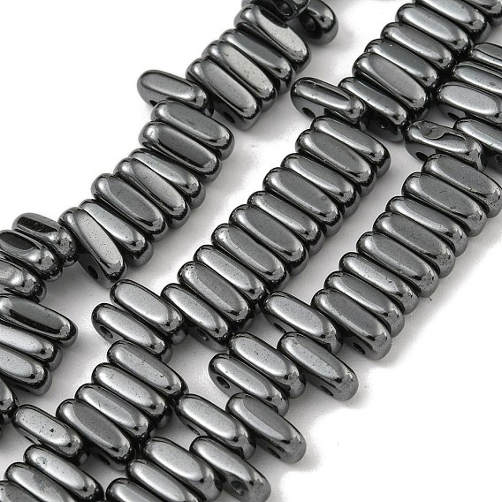 Немагнитные синтетический гематит бисер пряди, прямоугольные, 2-луночное