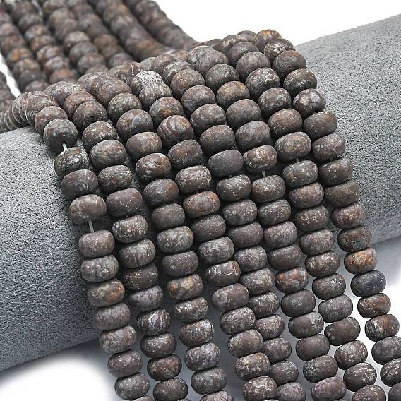 Природные снежинка обсидиан бисер нитей, матовые, рондель