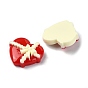 Valentine's Day Opaque Resin Decoden Cabochons, Heart with Bowknot