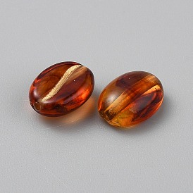 Прозрачные акриловые бусины, металла обвитые, кофейное зерно