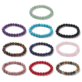 Gemstone Stretch Bracelets, Round