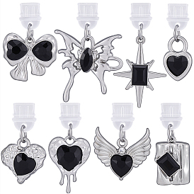 8шт пластиковые мобильные пылезащитные заглушки, с подвесками из сплава стекла, разнообразные