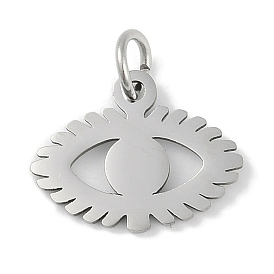 304 Stainless Steel Charms, with Jump Ring, Laser Cut, Eye Charms