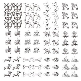 Tibetan Style Alloy Puppy Pendants, Mixed Shapes