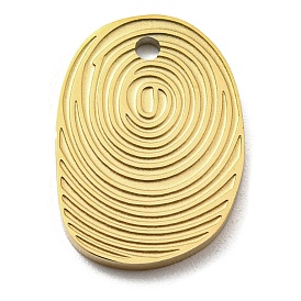 Ion Plating(IP) 316L Surgical Stainless Steel Pendants, Textured, Irregular Oval Charm