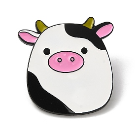 Lovely Cow Enamel Pins, Black Alloy Brooch for Backpack Clothes