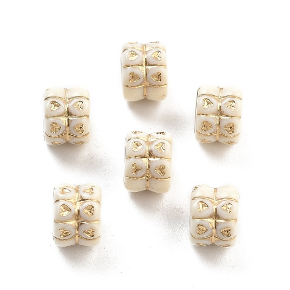 Покрытие акриловыми шариками, золотой металл обвитыми, плоско-круглые с сердцем