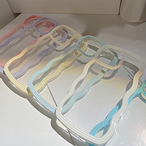 Волновая рамка прозрачный чехол tpu пластиковый чехол для мобильного телефона, подходит для iPhone 13 promax/13 pro/13/14 promax/14/14 pro/14 plus/15 promax/15/15 pro/15 plus