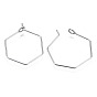 304 Stainless Steel Hoop Earring Findings, Wine Glass Charm Rings, Hexagon