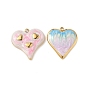 304 нержавеющей стальной эмали подвески, сердце прелести, ионное покрытие (ip), реальный 18 k позолоченный