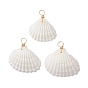 Подвески из ракушек из натурального ковчега, Подвески в форме ракушки с петлями из медной проволоки