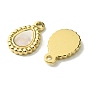 Ion Plating(IP) 304 Stainless Steel Pave Shell Teardrop Charms