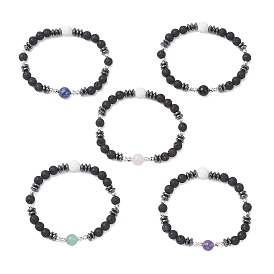 Браслеты из натуральных и синтетических бусин смешанных драгоценных камней для мужчин и женщин