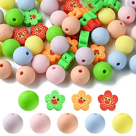 DIY Schmuckherstellung Finding Kit, einschließlich 54 Stück 9 Stile lebensmittelechtes Silikon und Polymer-Ton-Blumenperlen