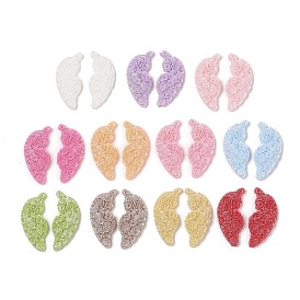 Opaque Resin Decoden Cabochons, Rose Butterfly Wings