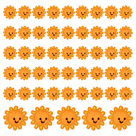 50шт. нашивки из ткани с компьютерной вышивкой в виде солнца с улыбающимся лицом, наклеить патч, аксессуары для костюма, аппликация