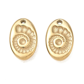 304 Stainless Steel Pendants, Oval with Conch Shell Shape Charms