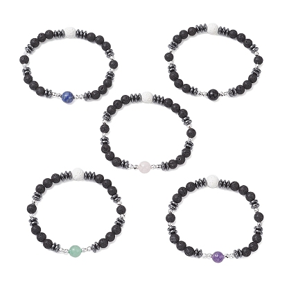 Браслеты из натуральных и синтетических бусин смешанных драгоценных камней для мужчин и женщин