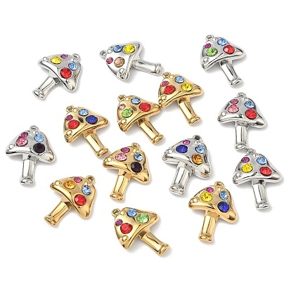 304 из нержавеющей стали горный хрусталь подвески, грибные прелести, ионное покрытие (ip)