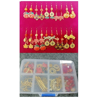 Kits de fabrication de boucles d'oreilles pendantes en alliage émaillé pour Thanksgiving