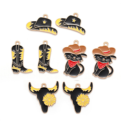 Подвески из сплава и эмали в стиле ковбоев на западе, золотые