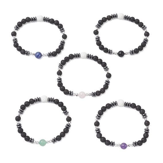 Браслеты из натуральных и синтетических бусин смешанных драгоценных камней для мужчин и женщин