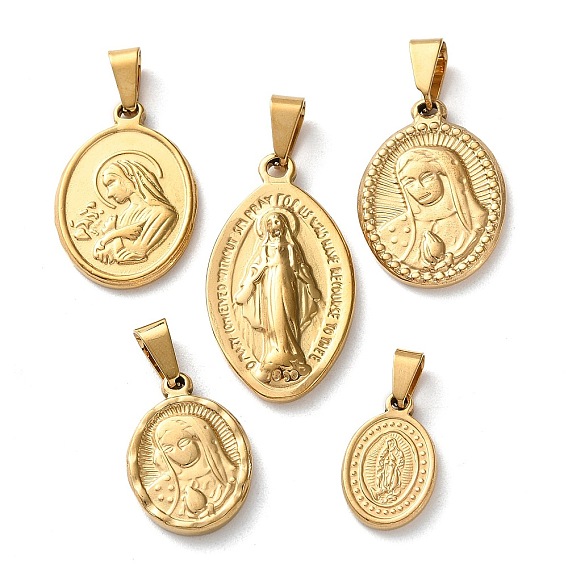 201 подвески из нержавеющей стали, религия прелести, вакуумное покрытие pvd, золотые