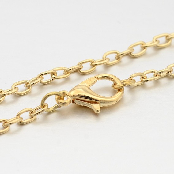 Iron Cable Chain Necklace Making, with Alloy Lobster Claw Clasps, 29.1 inch(73.9cm)