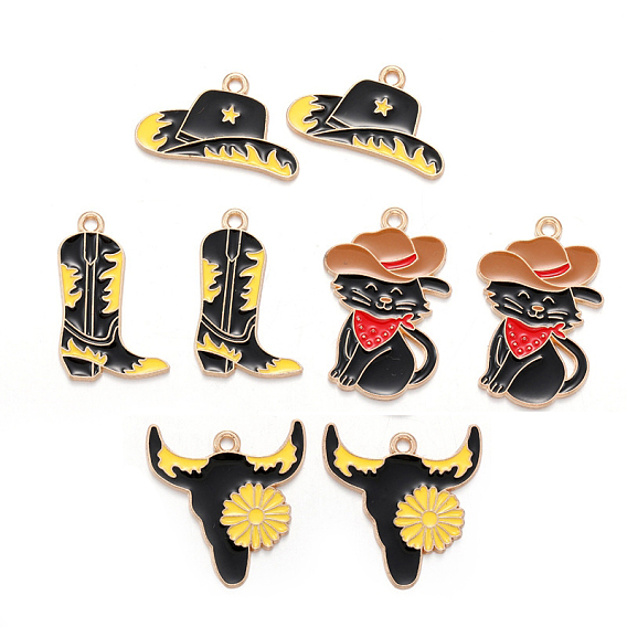 Подвески из сплава и эмали в стиле ковбоев на западе, золотые