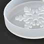DIY Pendant Silicone Molds, Resin Casting Molds, Clay Craft Mold Tools, Flat Round with Snowflake Pattern