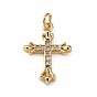 Латунные микропаве прозрачные подвески с фианитом, с целью перехода в кольце, крестик