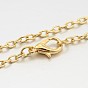 Iron Cable Chain Necklace Making, with Alloy Lobster Claw Clasps, 29.1 inch(73.9cm)