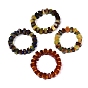 Natural Agate(Dyed & Heated) Square and Rondelle Resin Beaded Stretch Bracelets for Unisex