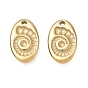 304 Stainless Steel Pendants, Oval with Conch Shell Shape Charms