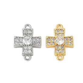 Шармы-соединители из латуни с микропаве из кубического циркония, без кадмия, без никеля и без свинца, крестик