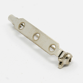 Iron Brooch Findings, Back Bar Pins, with Three Holes, 32x5mm, Pin: 1mm