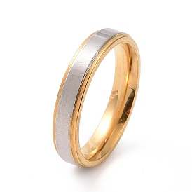 Two Tone 201 Stainless Steel Plain Band Ring for Women
