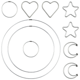 12 шт. 6 стили железное кольцо для плетения сетки/паутинки своими руками с перьями, макраме и вязание узлов, разнообразные