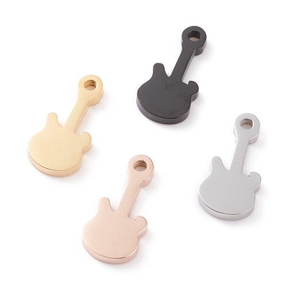 Ion Plating(IP) 304 Stainless Steel Charms, Laser Cut, Guitar