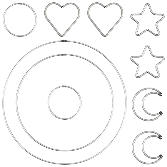 12 шт. 6 стили железное кольцо для плетения сетки/паутинки своими руками с перьями, макраме и вязание узлов, разнообразные