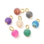 Natural Weathered Agate Pendants, with Golden Iron Findings, Round