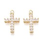 Религиозные латунные подвески с микропаве из прозрачного кубического циркония, крест прелести