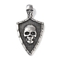 Viking 316 Surgical Stainless Steel Pendants, Shield with Skull Charm