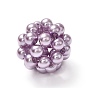 Round Woven Beads, with Baking Painted Pearlized Glass Pearl Round Beads