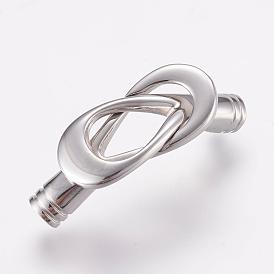 304 Stainless Steel Magnetic Clasps with Glue-in Ends, Ion Plating (IP), Smooth Surface